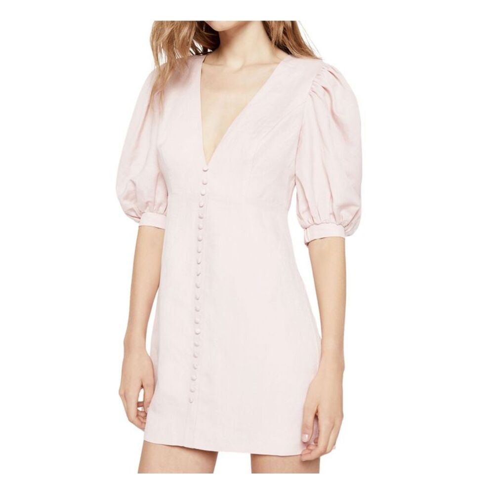 NWT BARDOT Womens Pink Elastic Cuffs Pouf Sleeve Mini Cocktail Sheath Dress 6